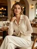 French Light Luxury Openwork Lapel Long Sleeve Cardigan Knit Top_ecoleips.com