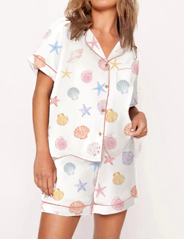 Women's Casual Short Sleeve T-Shirt & Shorts Set - Sporty Print Lounge Wear, Breathable Polyester, Spring 2024 Fashion_ecoleips.com