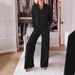 Women's Clothing New Casual Threaded V Neck Long Sleeved Loose Top Wide Leg Pants Two Piece Set_ecoleips.com