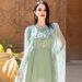 Women's Clothing Middle Eastern Mint Green Long Dress Handmade Diamond Embellished Flowing Cape Arabian Elegant Dress_ecoleips.com
