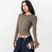 Women's Slim Fit Long Sleeve Yoga Sports Top Round Neck Checkered Fitness Wear For Running Training Pilates_ecoleips.com