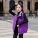 Women's fashion loose checkerboard cotton-padded vest vest vest jacket_ecoleips.com