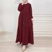 Spot Cross Border Muslim Women's Lotus Leaf Skirt Puff Sleeve Sweet Dress Robe Dubai Turkish Sun Skirt_ecoleips.com