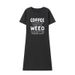 Women's Clothing Fun Coffee Slogan Print Casual Skirt Short Sleeve Round Neck Loose T Shirt Nightdress Dress_ecoleips.com