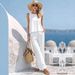 Women's Casual Cotton Linen Vest And Pants Set Sleeveless Round Neck Solid Color Fashionable New_ecoleips.com