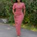 Elegant V-Neck Long Evening Dress With Rhinestone Detail - African-Inspired Formal Gown For Women, High Waist Bodycon Dress For Parties_ecoleips.com