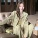 Women's Clothing New Leisure Age Reducing Net Celebrity Sweater Wide Leg Pants Two Piece Suit_ecoleips.com