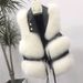 Women's Faux Fur Vest Jacket - Slim Fit Short Sleeveless Coat With Polo Collar, Winter Fashion Outerwear For Stylish Layering_ecoleips.com