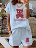 Women’s 2 Piece Outfit Set – Oversized Graphic T-Shirt And Biker Shorts Matching Set, Casual Summer Lounge Tracksuit For Daily Wear-310_ecoleips.com