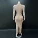 Women's Clothing Elegant Beaded Rhinestone Gown Nude Mesh Floor Length For Photoshoots Annual Meetings Runway Shows Birthday Parties Evening Wear_ecoleips.com