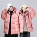 Men's Winter Puffer Jacket Warm Thickened Printed Plaid Trendy Coat with Hood Short Style_ecoleips.com
