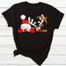 W's T-Shirt: Merry Christmas, Christmas Tree, Santa Claus, Casual Base Shirt, Fashionable Short Sleeve T-Shirt For_ecoleips.com