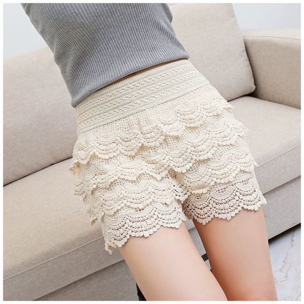 Women's Clothing Knitted Lace Embroidery Hollow Loose Shorts Anti Exposure Safety Pants Women's New Style Shorts_ecoleips.com