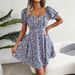 Instagram-style Real Shot Of 2026 Spring-summer Elegant Floral Print Tie-waist Flared Dress. Independent Cross-border_ecoleips.com