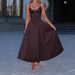 Diyun European And American Elegant High-end Strap Solid Color Long Dress Women's Clothing 2025 Autumn/Winter_ecoleips.com