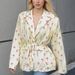 Women's V Neck Jacket Loose Versatile Slimming Lace Up Fashion Outerwear European American Style Autumn Winter New_ecoleips.com