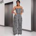 Women's Clothing Fashion Hot Girl Tube Top Multi Pocket Overalls_ecoleips.com