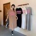 Summer Korean Letter Printing New Loose Short Sleeve Comfortable Women Maternity Dress_ecoleips.com