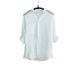 Cross-border Export Of Women's Linen Artistic Style, Three-quarter Sleeves, Stand-up Collar, Cotton-linen Shirt, Loose_ecoleips.com
