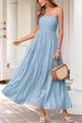 Women's Bohemian Halter Smocked Ruffled Maxi Dress – Casual Beach Resort Gown For Summer 2026_ecoleips.com