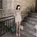 Pure Desire Hot Girl Sexy Outfit's Summer Fashion Internet Celebrity Sequin Camisole Top + High Waist A-line Skirt_ecoleips.com