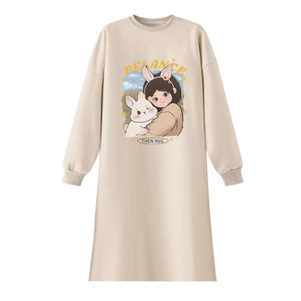 Autumn New Korean Fashion Printed Maternity Dress_ecoleips.com