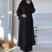 New Muslim Two-Piece For Women, Solid Color, Spring Autumn Sleeve Cardigan Shirt And Long Pants Set_ecoleips.com