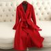 『Benefis』Double-Sided Wool Cashmere Coa For Women, Long Hepburn Syle, Slim Fi, Fashionable And High-End Woolen_ecoleips.com