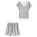 Women's Clothing Casual Sportswear Suits Loose Shirt Shorts Two Piece Suit_ecoleips.com