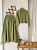 New Women's Clothing Solid Color Soft Cotton Wrinkled Muslim Skirt Shirt Fashion Suit Fashion Temperament_ecoleips.com