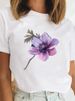 European American Cross-border Foreign Trade Women's Clothing, Heart-shaped Plant And Floral Print Round-neck_ecoleips.com
