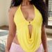 Women's Clothing Street Fashion Solid Color Halter Neck Vest Autumn And Winter New Sexy Hot Girl Backless Outer Wear Short Slim Fit Top_ecoleips.com