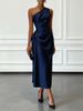 High-End Satin Evening Gown for Women Sleeveless Pleated Waist Cinching European And American Style Cross Border Trade New 2026_ecoleips.com