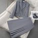 Women's Clothing Gray Suit Jacket For Women High End Formal Work Clothes Autumn And Winter New Workplace Commuting Temperament Wear_ecoleips.com