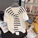 Women's Clothing Milk Blue Short Sleeved Sweater With Shawl Of Two Piece Tops Internet Celebrity Loose Shirt Female Summer_ecoleips.com