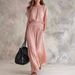 Chiffon Waist Wrap Elegant Exquisite Long Dress_ecoleips.com
