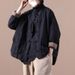 girl Women's Winter Ethnic Style Retro Button Jacket Short Coat Loose Casual Linen Quilted Warm Cotton Clothing_ecoleips.com