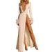 Women's Sequin Single Shoulder V-neck Feather Sleeve Evening Dress_ecoleips.com