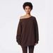 Oversized Drop Shoulder Streetwear Sweatshirt For Women - Chic Off-Shoulder Design, Thick Cotton Blend, Loose Fit, Trendy & Comfortable_ecoleips.com