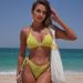 Women's Sexy Tie-Front Bikini Set - Adjustable Underwire Swimwear With Removable Padding - Black/White/Yellow_ecoleips.com