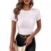 2026 New Summer European And American Style Solid Color Crew Neck T Shirt Slim Fit Short Sleeve Top_ecoleips.com