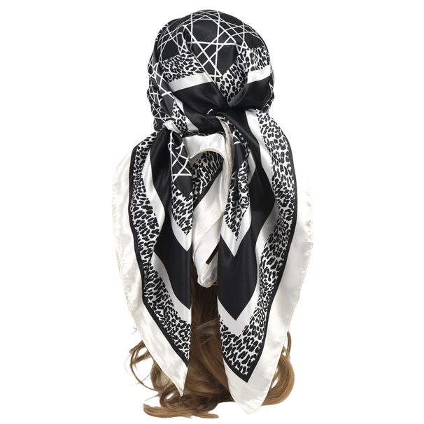 Women's Silk Scarf 90cm Satin Imitation Large Square Neckerchief Shawl New Style Muslim Fashion_ecoleips.com