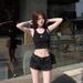 SK Mustang Ultra-low-rise Lightning Denim Shorts, Versatile Design, Cotton Hot Pants, New Collection, Mint Mambo_ecoleips.com