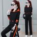 Women's Clothing 2-Piece Hoodie Tracksuit Set - Casual Loose Fit Pullover & Jogger Pants, Comfortable Fall Outfit With Drawstring Hood (Black/Gray)_ecoleips.com