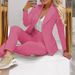 Women's Clothing Autumn And Winter New Trend Pure Color Simple Style Long Sleeve Suit Top Fashion Casual Trousers Suit_ecoleips.com