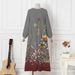 2025 Autumn Fashion Print Dress for Women Polyester Cross Border Trade Suitable for European And American Markets_ecoleips.com
