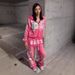 Unisex European American Hooded Sweatshirt Casual Trousers Set Fashion Hip Hop Rock Print Streetwear Sweatshirt Jacket_ecoleips.com