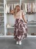 2025 New INS Style Mesh Print Waist-Cinching Flared Casual Midi Skirt_ecoleips.com
