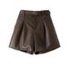2025s PU Leather For Women Petite 2025 Autumn Winter Veratile High Wait Slimming A-Line Wide Leg Looe Outer Wear Boot_ecoleips.com