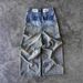 Women's Clothing Denim Wide Leg Pants Polar Black Big Boy Trendy New Embroidery Wear Resistant Straight Loose Celebrity Style_ecoleips.com